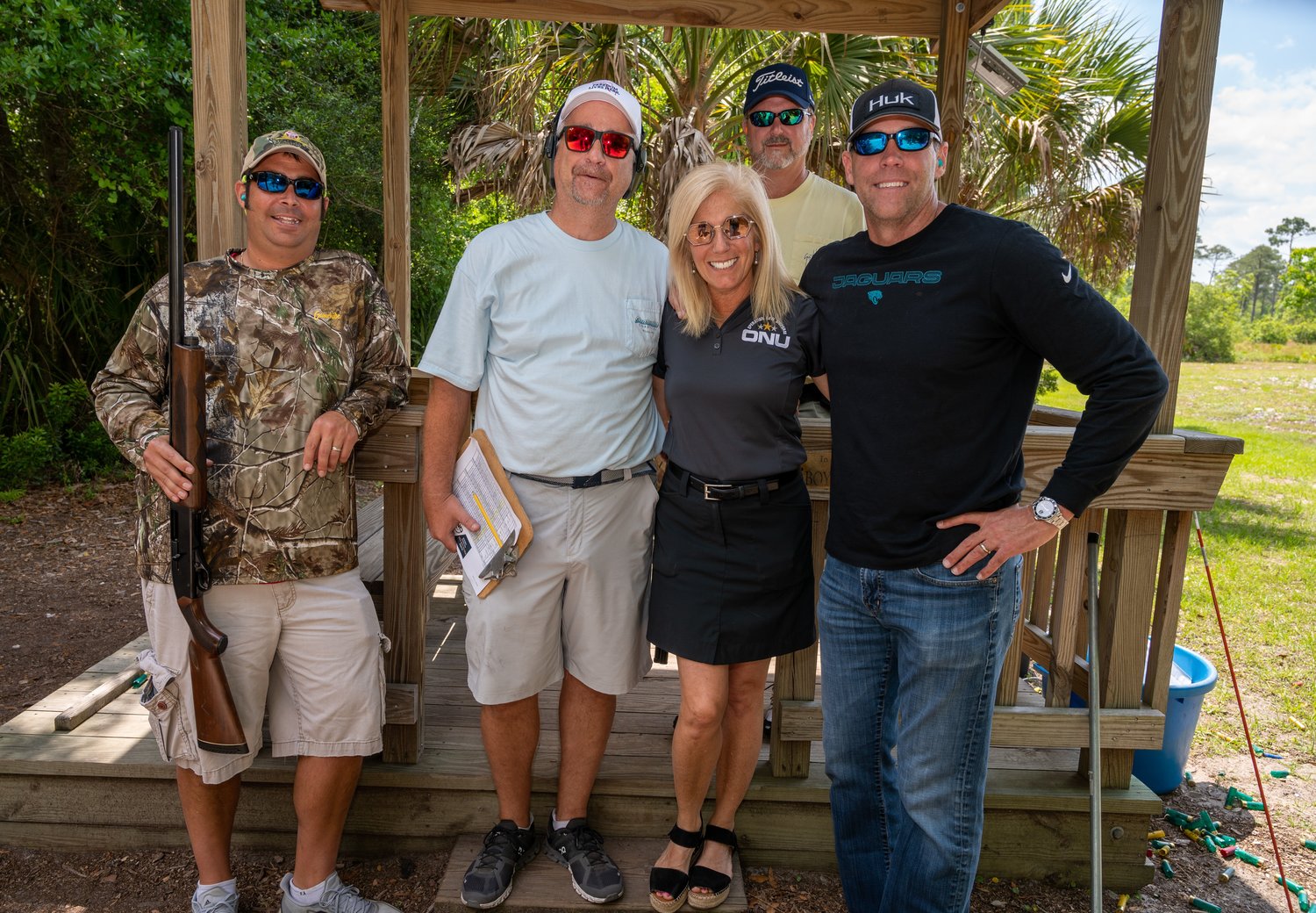 Pictured from left are Derek DiStefano, Jim Cotton, Operation New Uniform CEO and founder and Ponte Vedra resident Michele McManamon, Jim Houston and Chris Bedford.